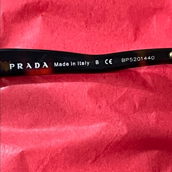 Prada Black Rectangular Women's Glasses with Gold Temples - Picture 3 of 16